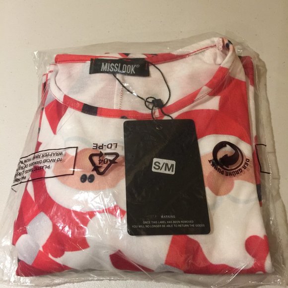 Misslook Ladies Holiday Santa Claus Tunic Top Size Small/Medium - Picture 14 of 14